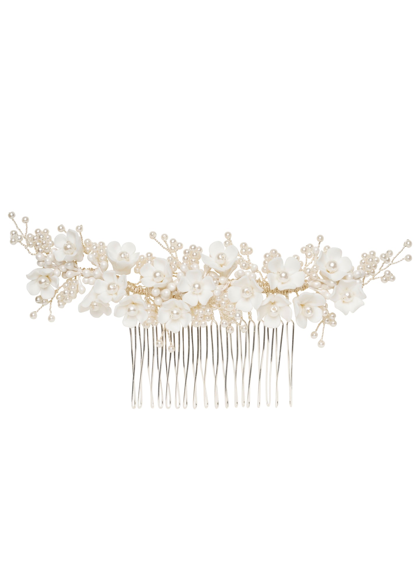 Snowdrop Double Floral Bridal Comb