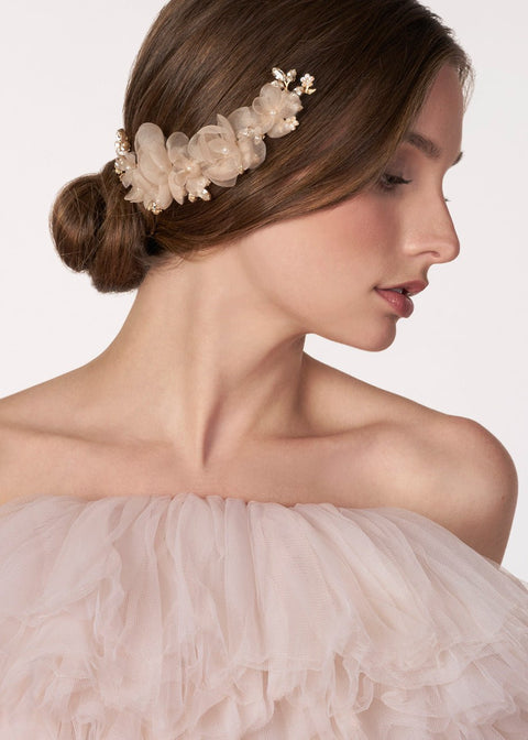 Fabrique Floral Garland Comb - bridal Hairpiece - Elizabeth Bower