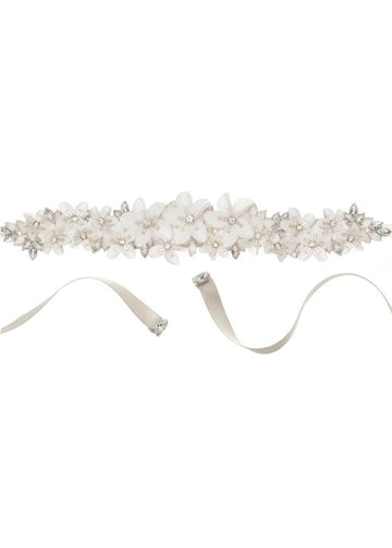 Francine Sash Long - bridal Sash - Elizabeth Bower