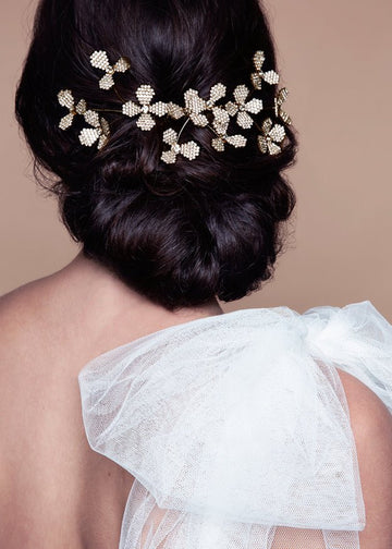 June Bud Double Comb - bridal comb - Elizabeth Bower