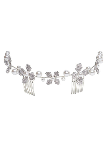 June Pearl Crystal Garland - bridal comb - Elizabeth Bower