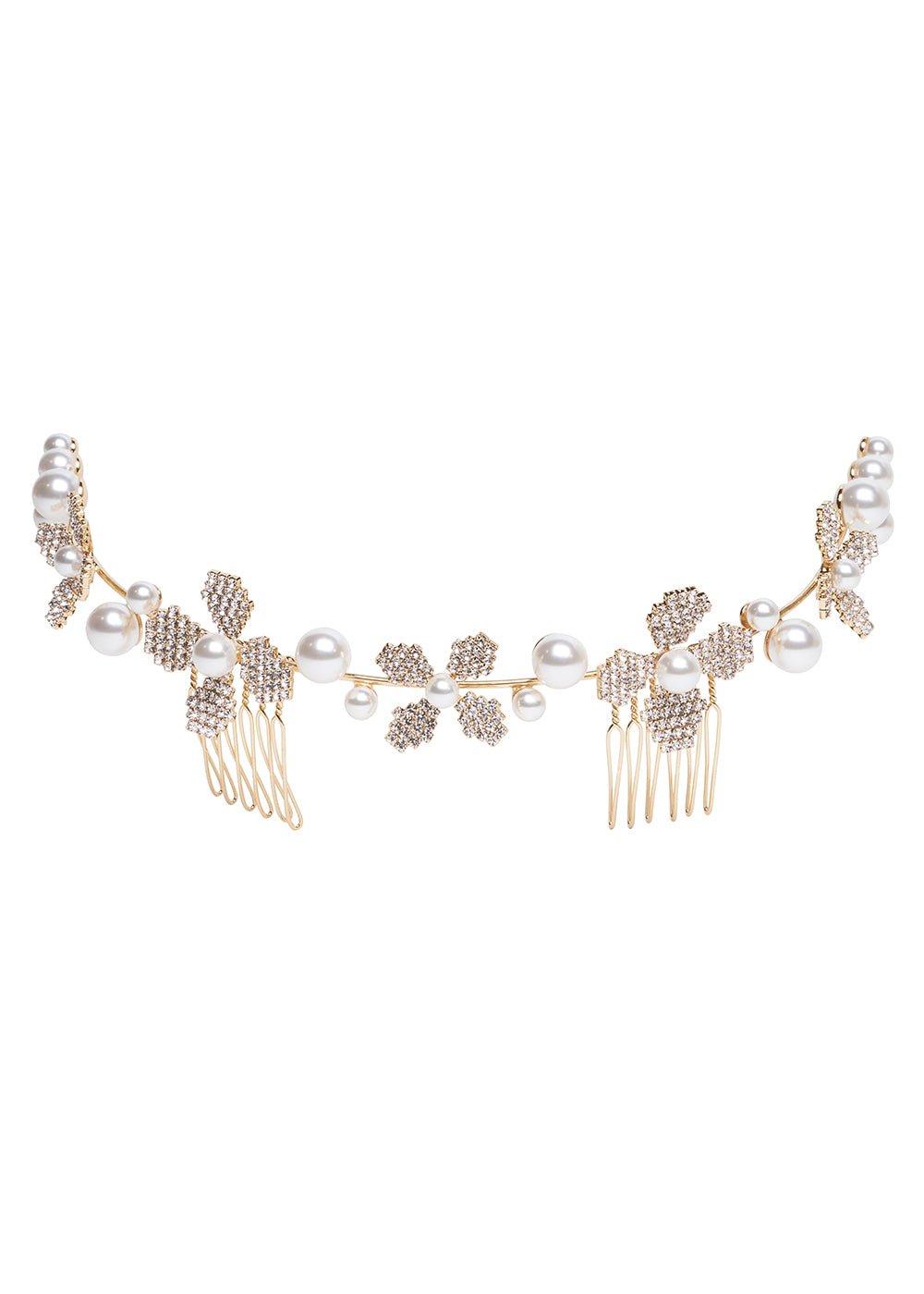June Pearl Garland Comb - Bridal | Elizabeth Bower display picture 3