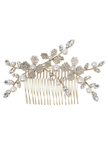 June Pearlette Pearl Bridal Comb - bridal comb - Elizabeth Bower