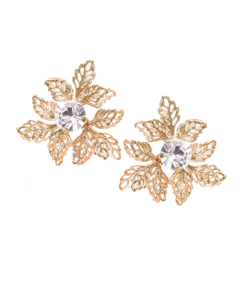 Lily Leaf Studs - bridal Earring - Elizabeth Bower