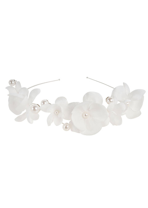 Organna Floral Pearl Hairpiece - bridal Earrings - Elizabeth Bower