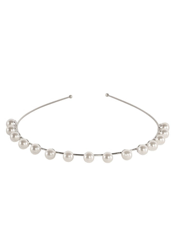 Pearlette Mini Pearl Bridal Headband - bridal Hairpiece - Elizabeth Bower