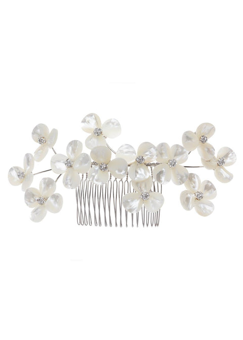 Petal Double Comb Hairpiece - bridal comb - Elizabeth Bower