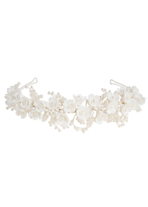 Snowdrop Floral Hairpiece - bridal hairpiece - Elizabeth Bower