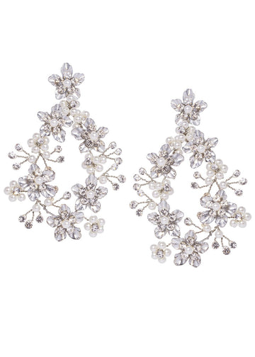 Spring Floral Hoop Earrings - bridal Earrings - Elizabeth Bower