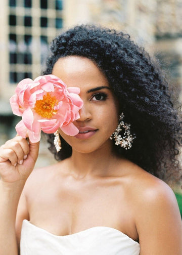 Spring Floral Hoop Earrings - bridal Earrings - Elizabeth Bower