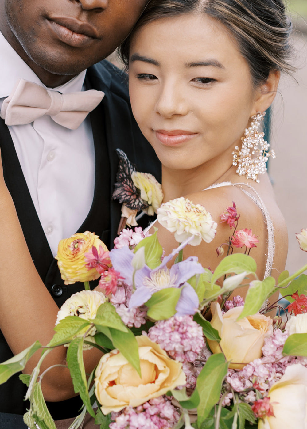 Spring Floral Hoop Earrings