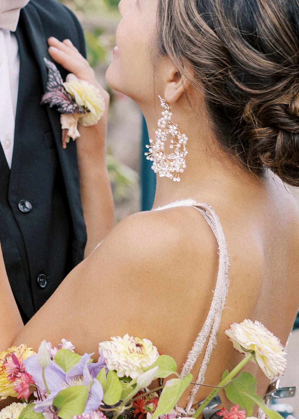 Spring Floral Hoop Earrings