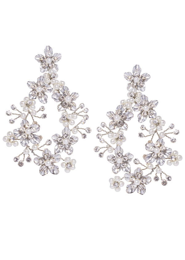 Spring Floral Hoop Earrings