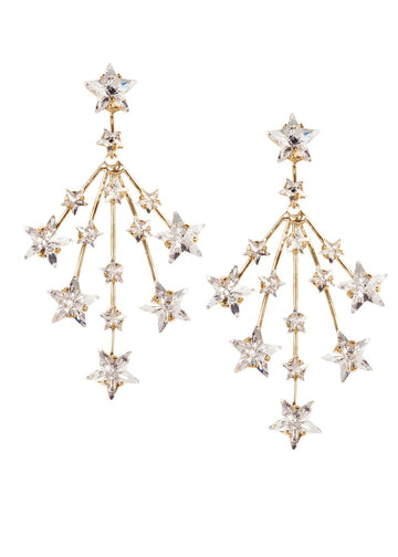 Star Spangled Crystal Chandeliers - bridal Earrings - Elizabeth Bower