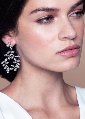 Vine Crystal Chandelier Earrings - bridal Earrings - Elizabeth Bower