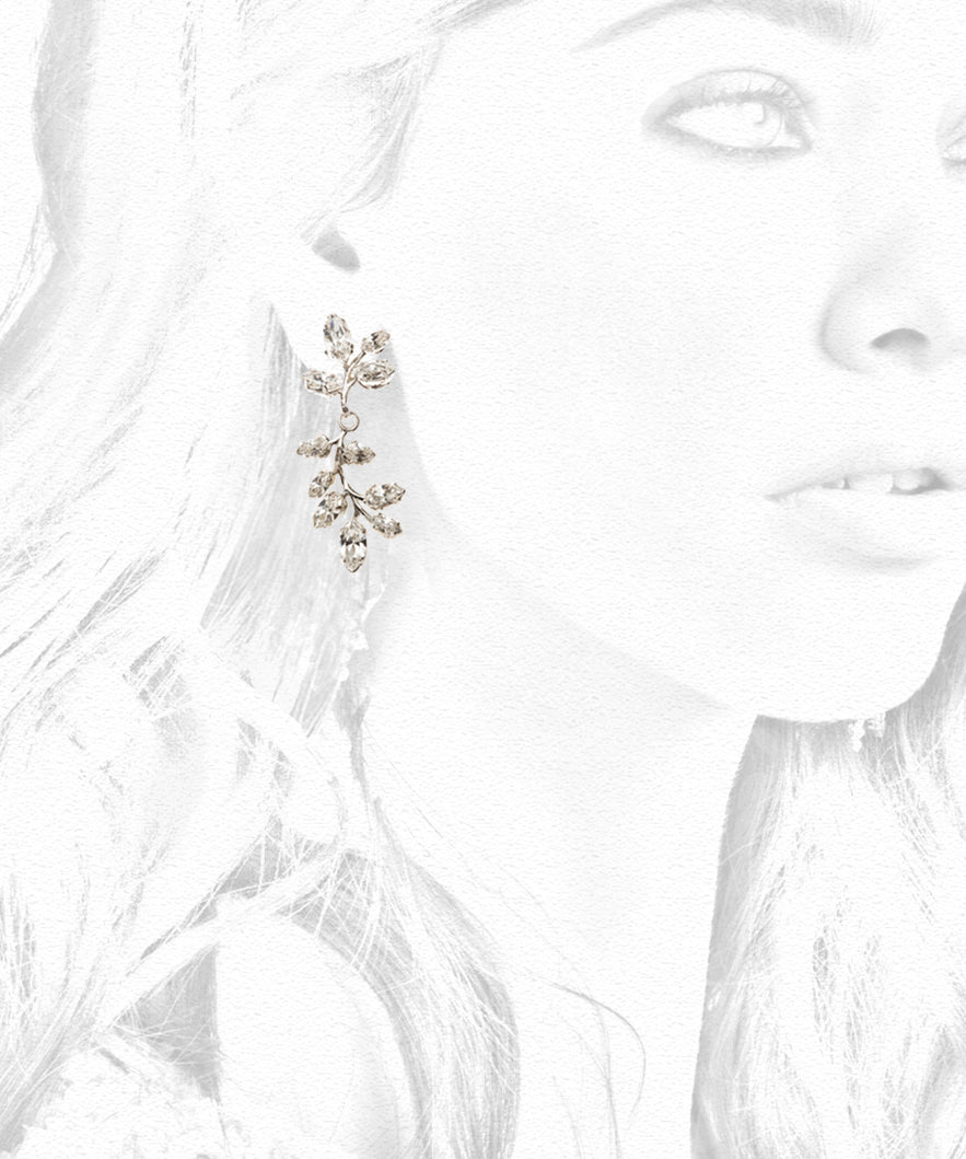 Vine Crystal Drop Earrings