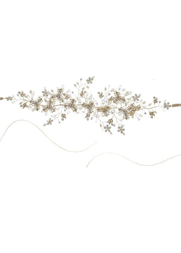 Wisteria Gold Band Hairpiece - bridal Hairpiece - Elizabeth Bower