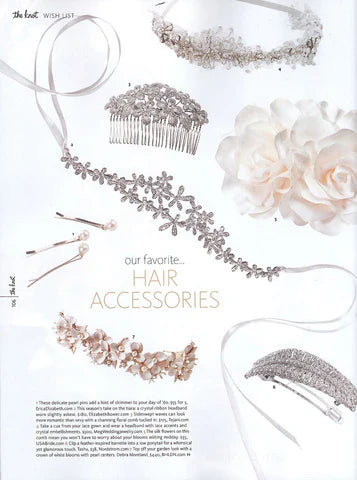 A tear sheet of bridal accessories from the Knot Spring 2013 magazine