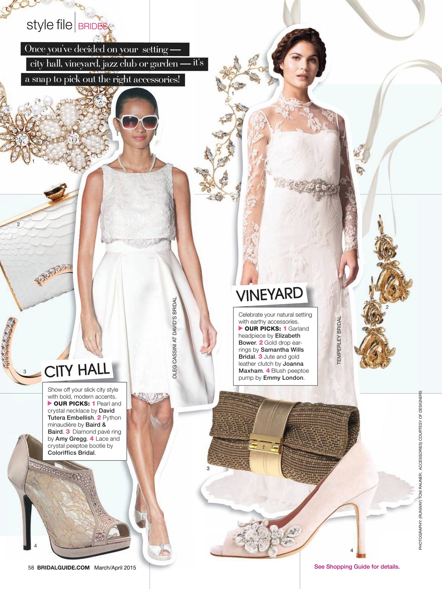 Tear sheet from Bridal Guide Magazine February 2015