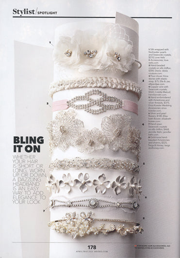 A selection of wedding hair pieces featured in Brides Magazine April 2013