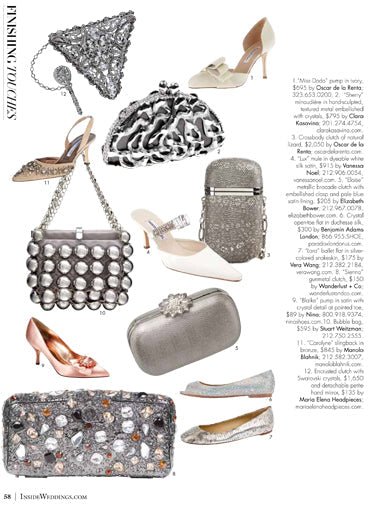 Elizabeth Bower 'Eloise Clutch' featured in the Sring/Summer Issue of 'Inside Weddings' - Elizabeth Bower