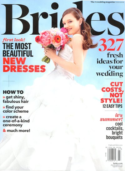 Elizabeth Bower featured on the cover of the July issue US 'Brides' magazine. - Elizabeth Bower