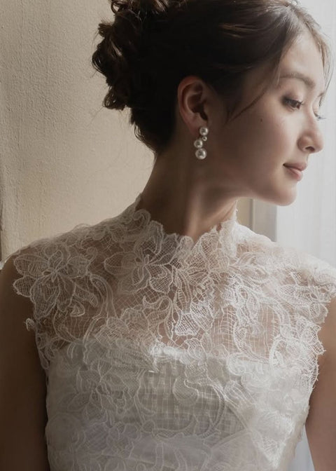 Bubble Pearl Stud Earrings - bridal Earrings - Elizabeth Bower