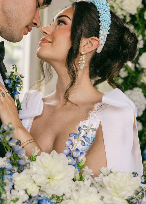 Evie Drop | Pearl Bridal Earrings - bridal Earrings - Elizabeth Bower