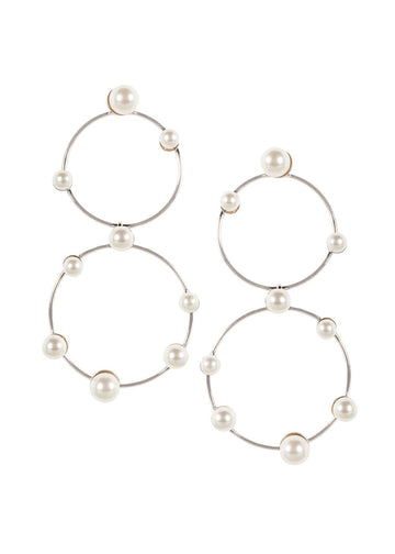 Ariel Pearl Hoops - bridal Earrings - Elizabeth Bower