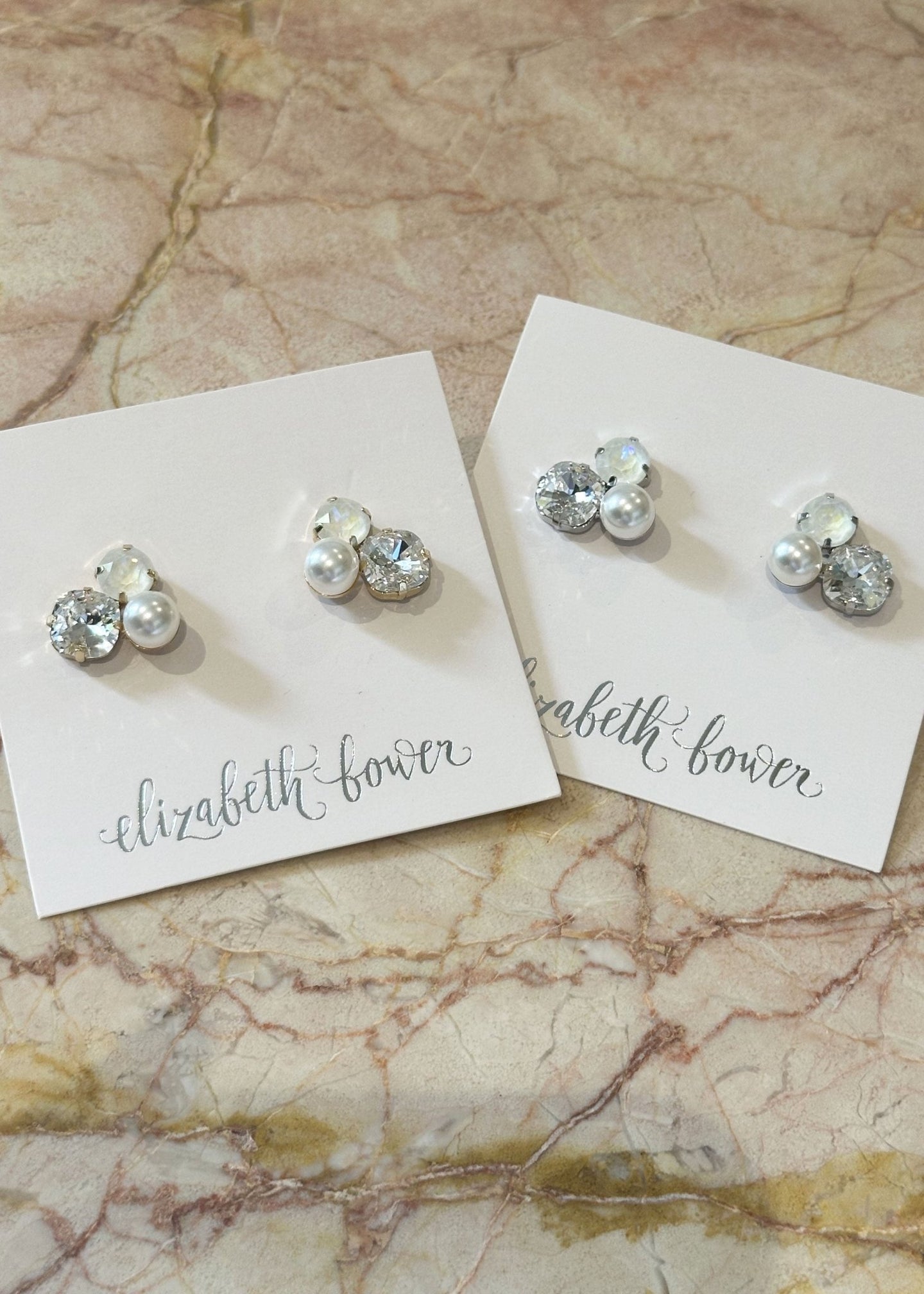 Asher Cluster - Crystal Stud Earrings - bridal Earrings - Elizabeth Bower