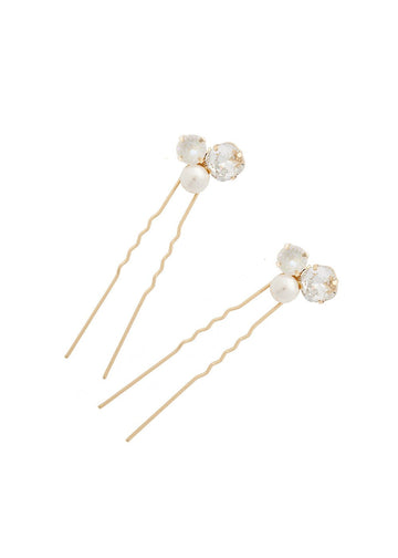Asher Cluster Pearl Hair Pins - bridal Earrings - Elizabeth Bower
