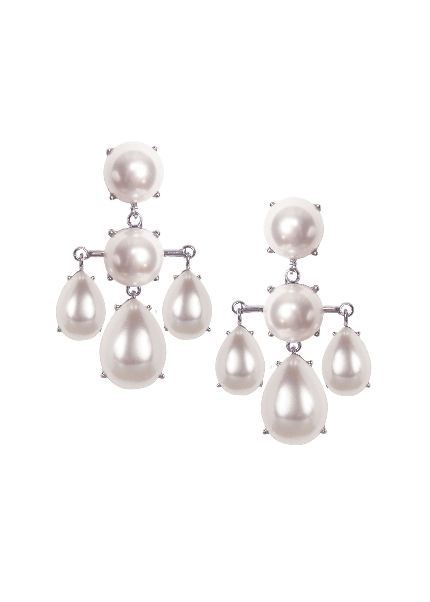 Audrey Pearl Chandelier Earrings - bridal Earrings - Elizabeth Bower