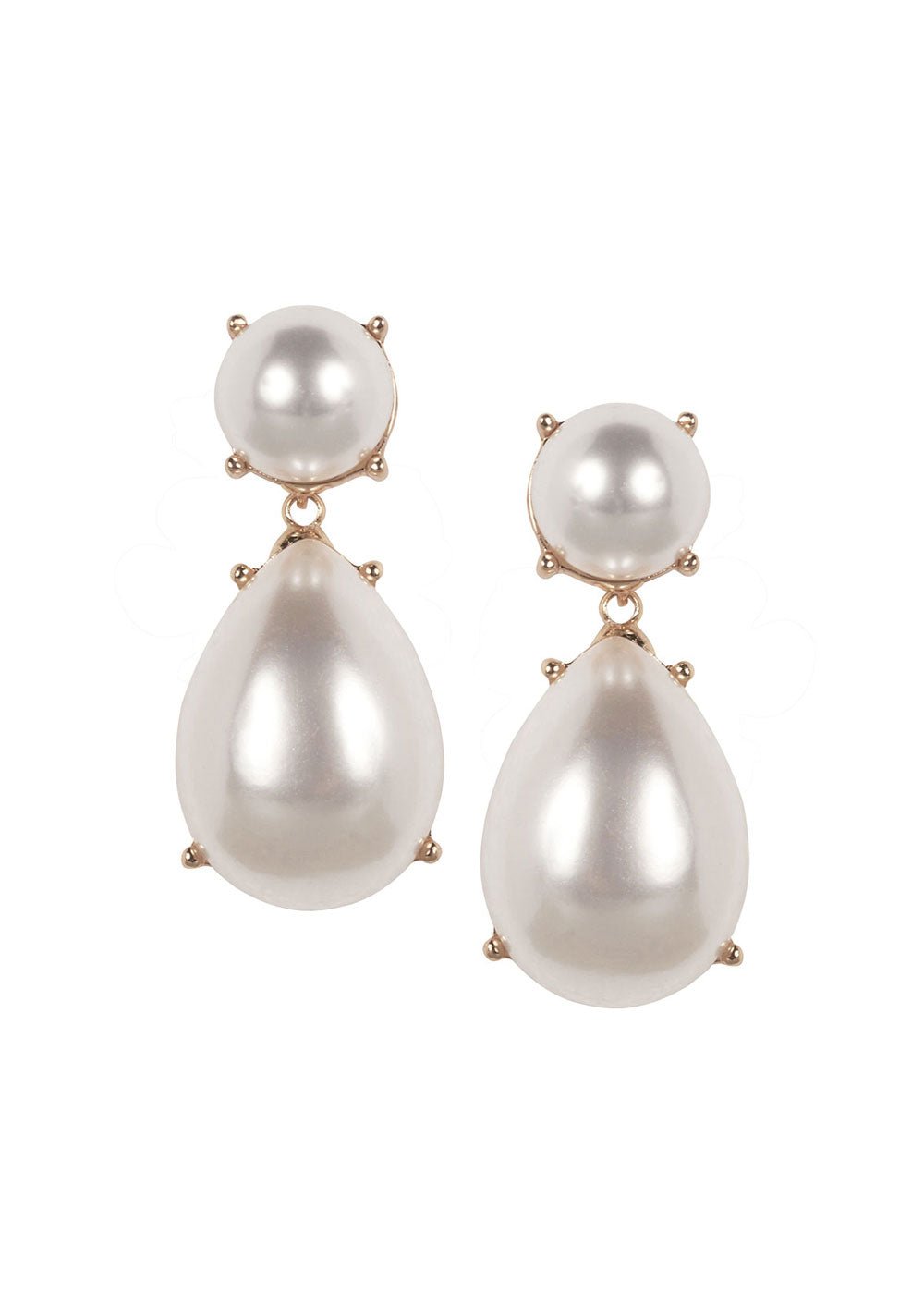 Audrey Pearl Drop Earrings - bridal Earrings - Elizabeth Bower