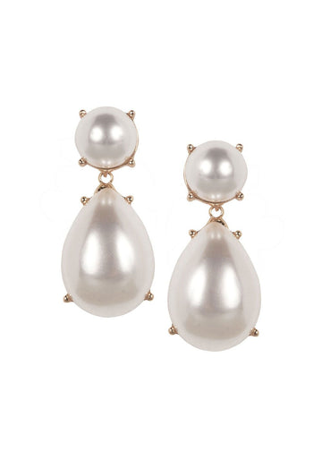 Audrey Pearl Drop Earrings - bridal Earrings - Elizabeth Bower