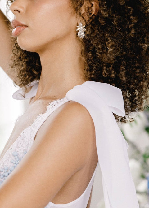 Crystal Bow Bridal Stud Earrings - bridal Earrings - Elizabeth Bower