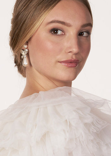 Bowtiful' Pearl Earrings - bridal Earrings - Elizabeth Bower