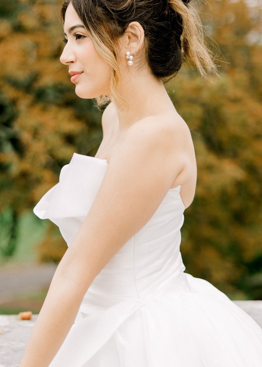 Bubble Mini Pearl Stud Earrings - bridal Earrings - Elizabeth Bower