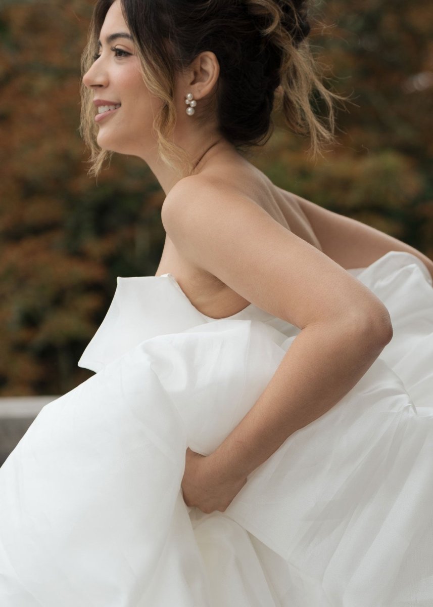 Bubble Mini Pearl Stud Earrings - bridal Earrings - Elizabeth Bower