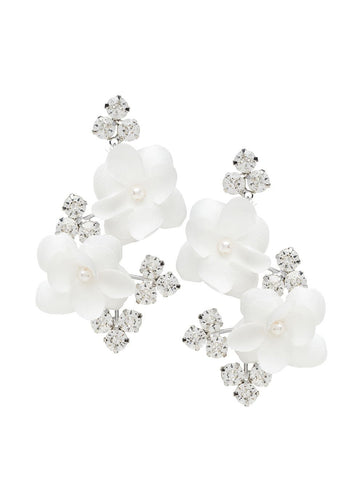 Bud Organna Floral Statement Earrings - bridal Earrings - Elizabeth Bower