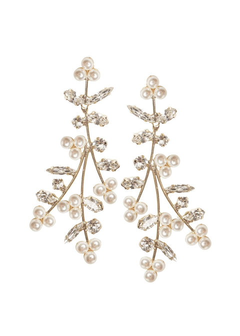 Bud Pearl Statement Earrings - bridal Earrings - Elizabeth Bower