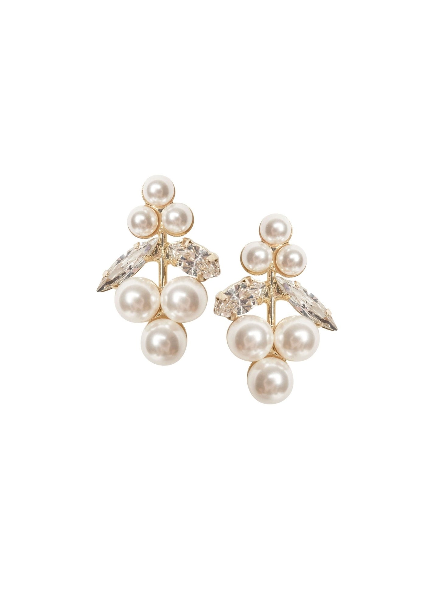 Bud Pearl Stud Earrings - bridal Earrings - Elizabeth Bower