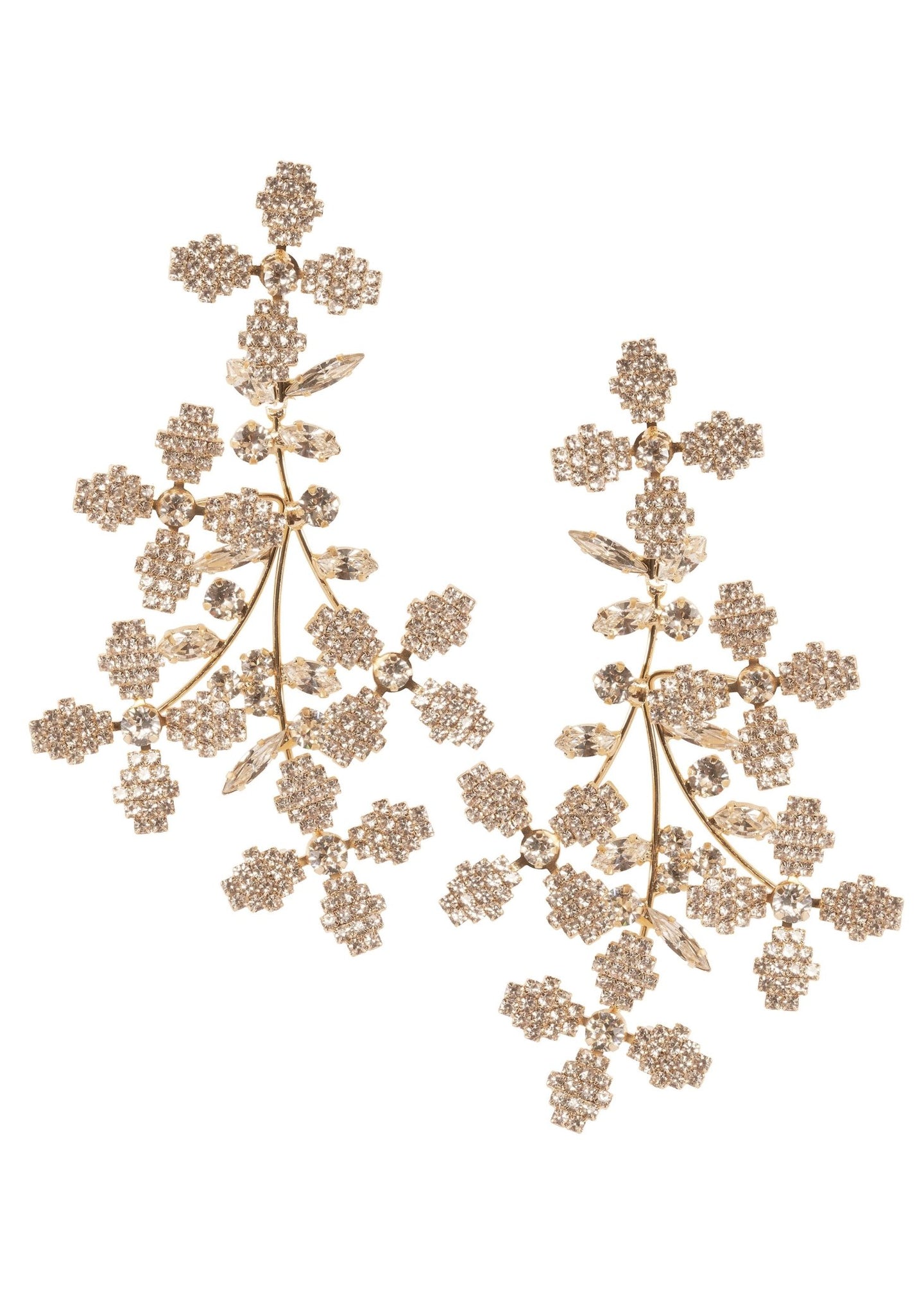 Budding Cascade Crystal Chandeliers - bridal Earrings - Elizabeth Bower