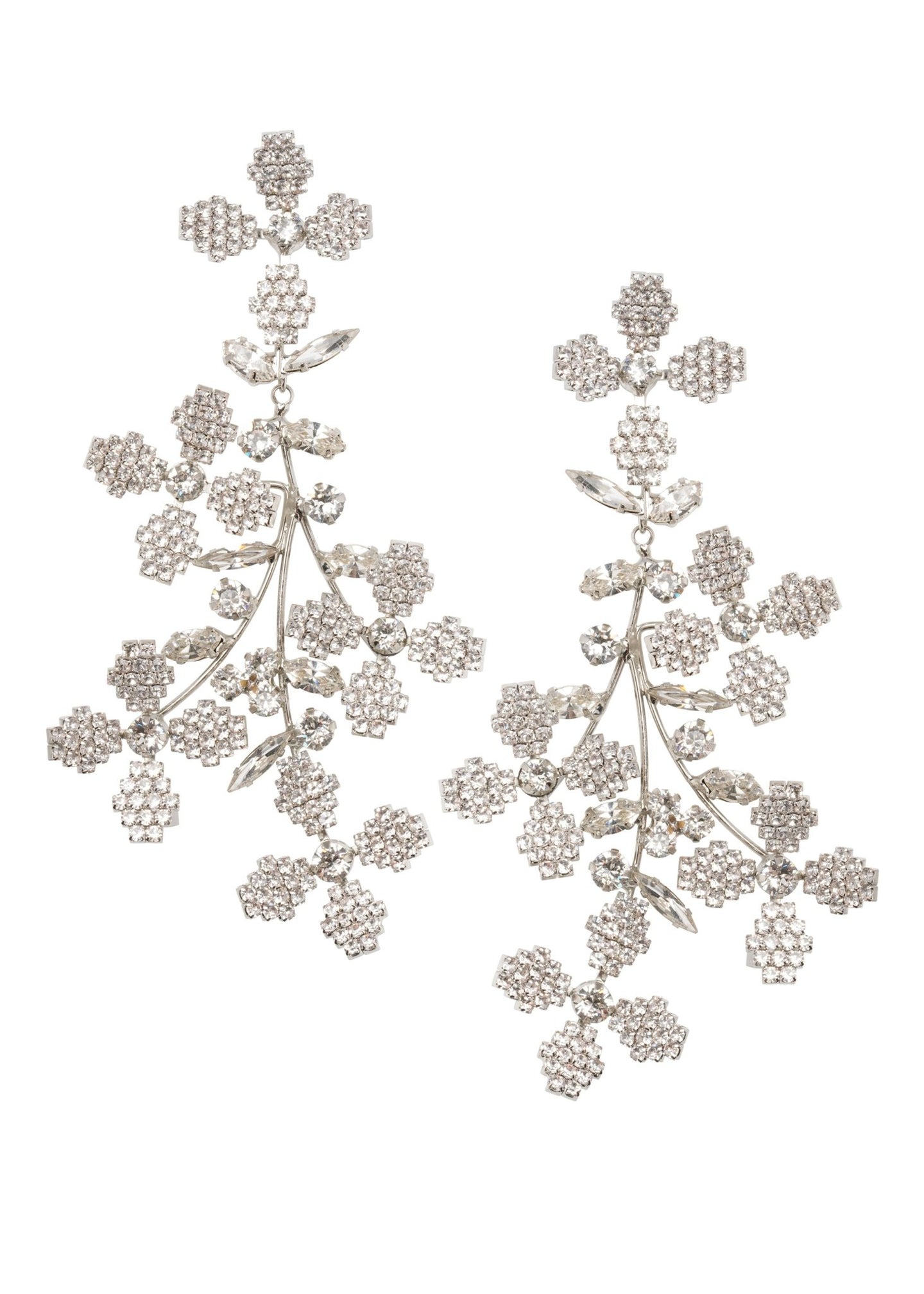 Budding Cascade Crystal Chandeliers - bridal Earrings - Elizabeth Bower