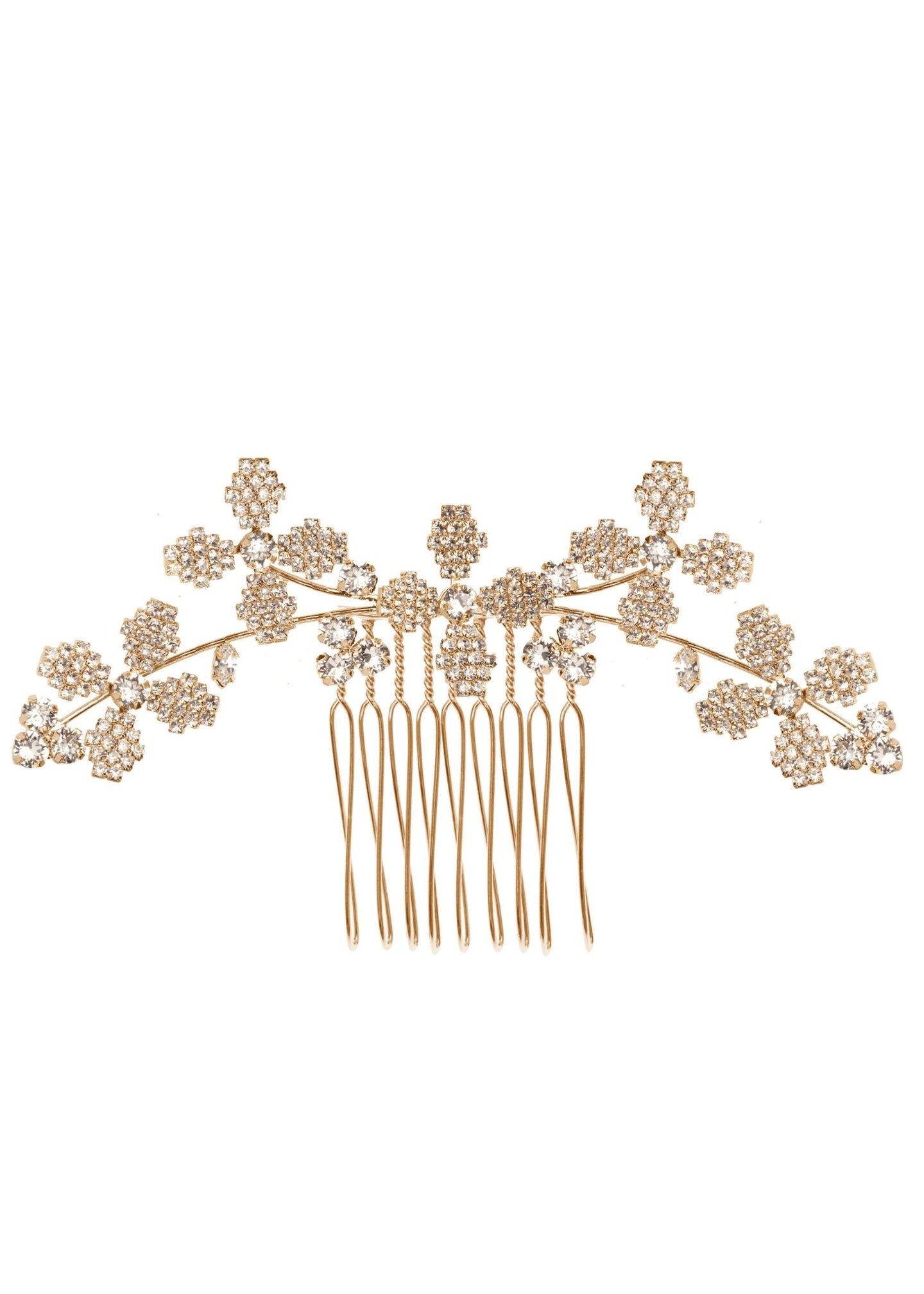 Golden Budding Cascade Garland Comb wedding hair comb by Elizabeth Bower