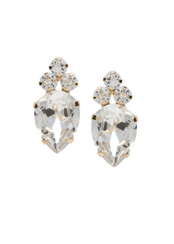 Classic Crystal Triplet Stud Earring - bridal - Elizabeth Bower