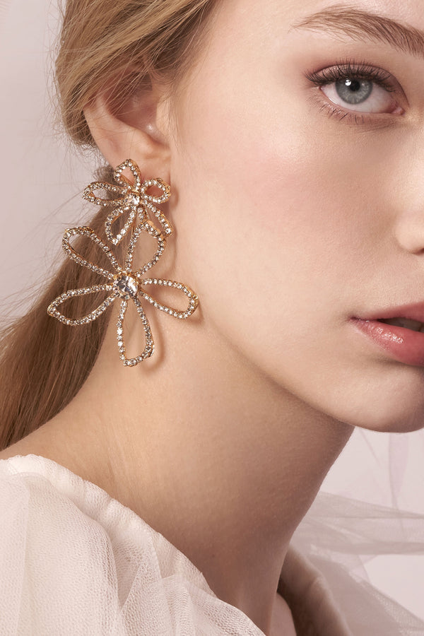 Pavet Dublet Statement Earrings