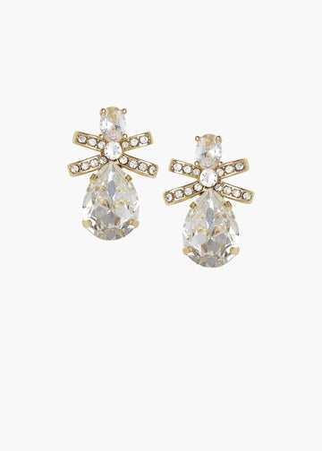 Crystal Bow Drop Earrings - bridal Earrings - Elizabeth Bower