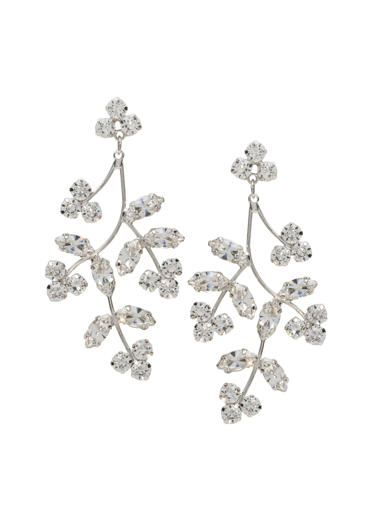 Crystal Triplet Cluster Statement Earrings - bridal Earrings - Elizabeth Bower