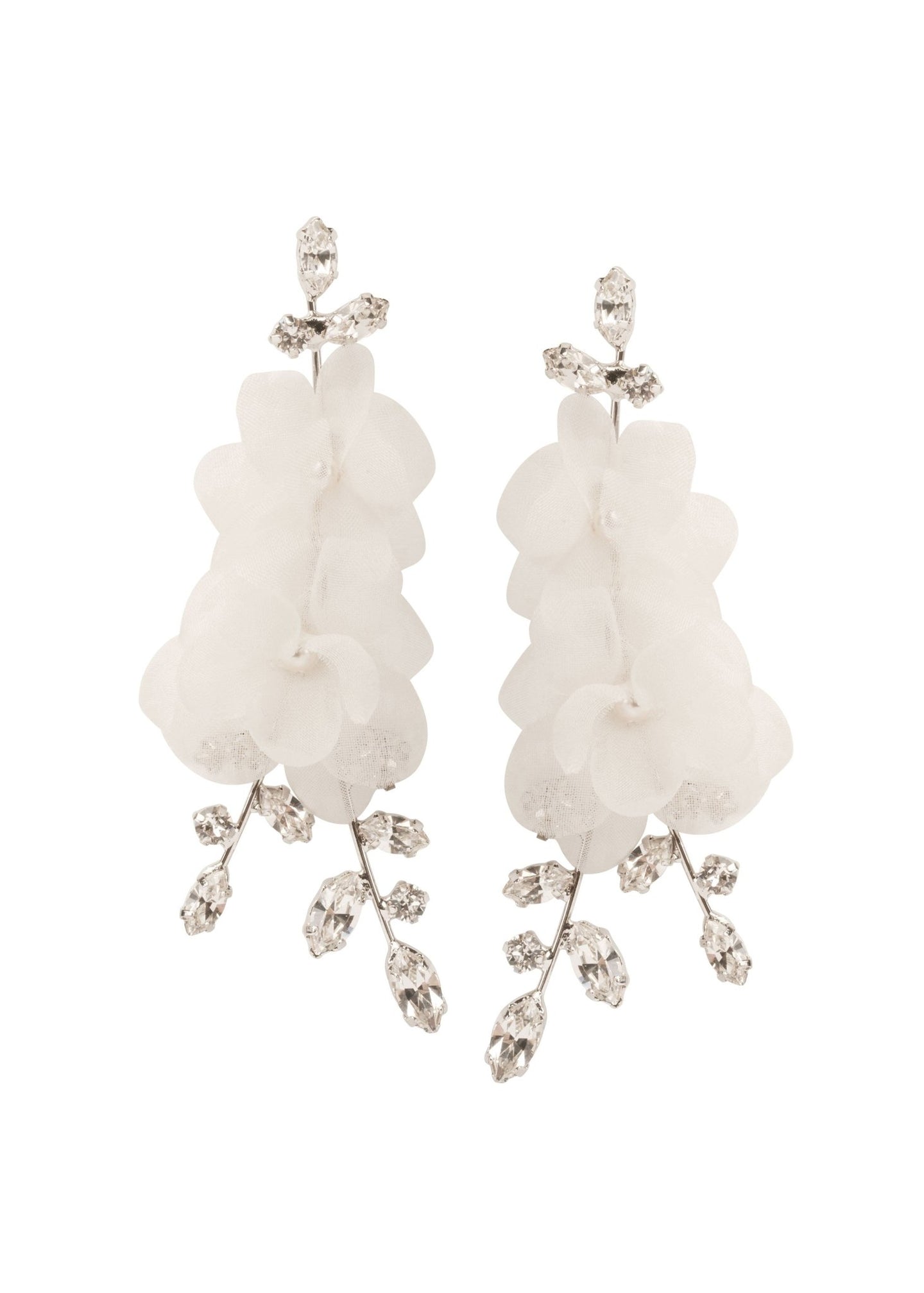 Crystalla Flutter Floral Chandeliers - bridal Earrings - Elizabeth Bower