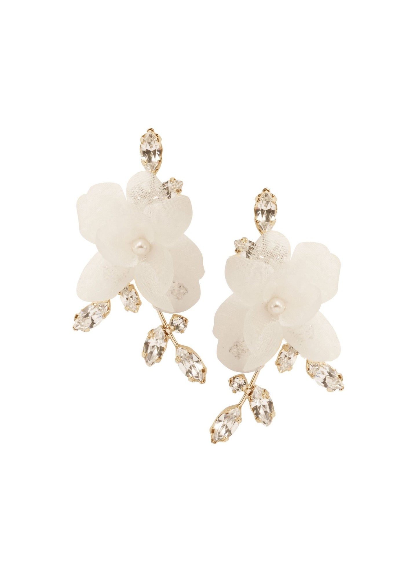 Crystalla Flutter Floral Stud Earring - bridal Earrings - Elizabeth Bower